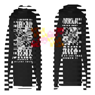 Maryland Original 1990 State Flag Birthday Long Sleeve T-Shirt | Mazezy