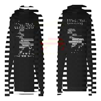 Merica Dog Dachshund Vintage Weenie The People Patriotic Long Sleeve T-Shirt | Seseable CA