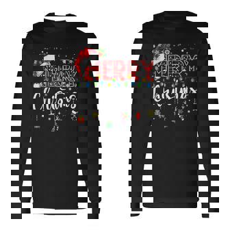 Merry Christmas Buffalo Plaid Red Santa Family Xmas Pajamas Long Sleeve T-Shirt - Thegiftio