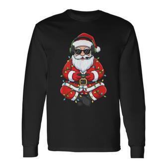 Merry Christmas Gamer Santa Play Game Boys Xmas Long Sleeve T-Shirt - Thegiftio UK