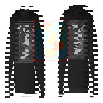 Merry Christmas Penguin Happy Holidays Illustration Long Sleeve T-Shirt | Seseable UK