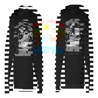 Merry Cruisemas Family Christmas Cruise 2025 Tropical Xmas Long Sleeve T-Shirt - Seseable