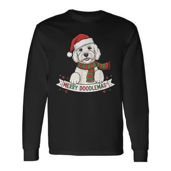 Merry Doodlemas Goldendoodle Christmas Dog Lover Holiday Long Sleeve T-Shirt - Thegiftio UK