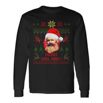 Merry Karl Marx Divertido Navidad Camiseta de manga larga - Regaloses