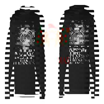 Merry Thanksmas Santa French Bulldog Thanksgiving Xmas Long Sleeve T-Shirt - Seseable