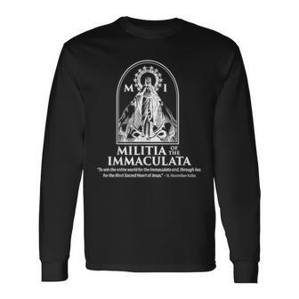 Militia Of The Immaculata St Maximilian Kolbe Catholic Long Sleeve T-Shirt - Thegiftio UK
