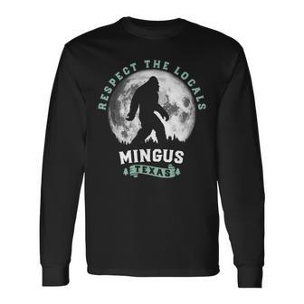 Mingus Texas Bigfoot Night Walk Retro Moon 長袖tシャツ 長袖Tシャツ - Kawaiitshirt