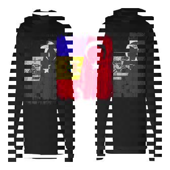 Moldova Turkey Half Flag Turkiye Moldovan Turkish Heritage Long Sleeve T-Shirt | Mazezy