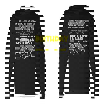 Mommy Of The Birthday Boy Bat Family Party Theme Boys Long Sleeve T-Shirt - Monsterry