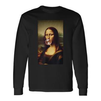 Mona Lisa チューインガム レオナルド・ダ・ヴィンチ ジョコンダ イタリアアート 長袖Tシャツ - Kawaiitshirt