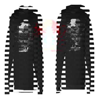 Monte Tradicional Japonés Fuji Katanahogun Manga Larga Camiseta de manga larga - Regaloses