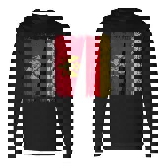 Montenegro Germany Half Flag Montenegrin German Unity Pride Long Sleeve T-Shirt | Mazezy