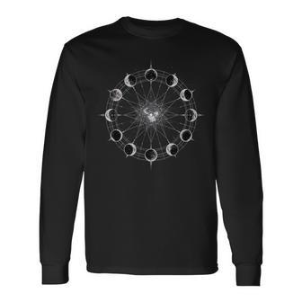 Moon Phases And Geometric For Astrology Lovers Long Sleeve T-Shirt | Seseable UK