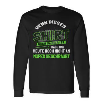 Moped Fahrer Geschenk 2 Takter & Mofa Fan Werkstatt Tuning Langarmshirts - Geschenkecke