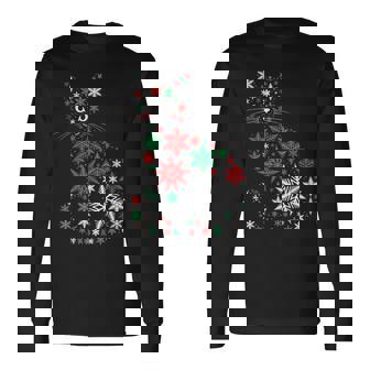 Motif Flocons De Neige Pour Amoureux Des Chats T-shirt à manches longues - Cadeauxyz