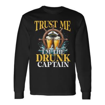 Motor Boating I'm The Drunk Motor Boat Captain Long Sleeve T-Shirt | Mazezy