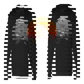 Mourning Dove Bird Lover Vintage Retro Sunset Bird Watching Long Sleeve T-Shirt - Thegiftio