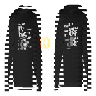 My First 10K 初心者達成マラソン 長袖Tシャツ - Kawaiitshirt