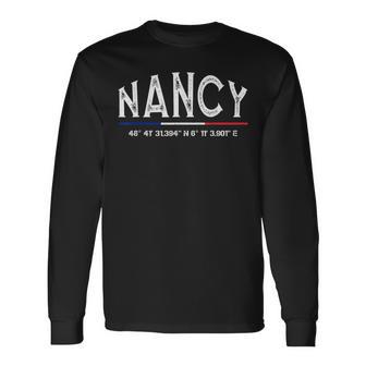 Nancy France Coordonnées Gps T-shirt à manches longues - Cadeauxyz