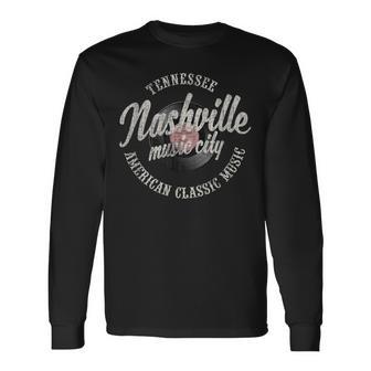 Nashville Music Cityinyleintage T-shirt à manches longues - Cadeauxyz
