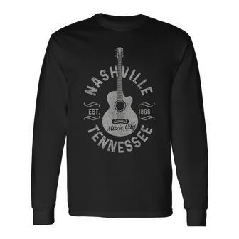 Nashville Tennessee Guitareintage T-shirt à manches longues - Cadeauxyz