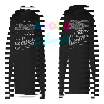 Nassau Bahamas Tropical Flower Beach Vacation Family Group Long Sleeve T-Shirt | Mazezy