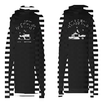 Necessità Diita Divertente Libri Gatti E Caffè Amante Maglietta a maniche lunghe - Novitaregali