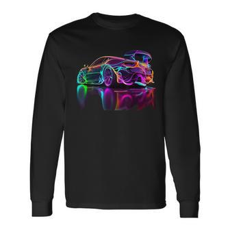 Neon Sports Car Long Sleeve T-Shirt - Thegiftio UK