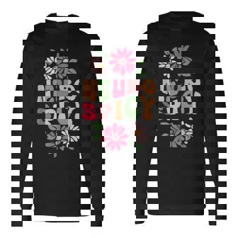 Neurospicy レトロフラワー 長袖Tシャツ - Kawaiitshirt