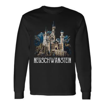 Neuschwanstein Deutschland Germany Small Black Long Sleeve T-Shirt - Thegiftio UK