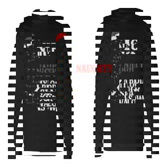 Nice Naughty My Blood Sugar Was Low Diabetes Christmas Long Sleeve T-Shirt - Thegiftio