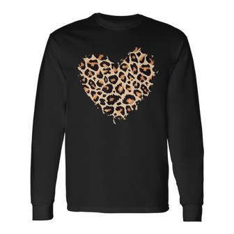 Niedliches Tiermuster Leopard Gepard Leopard Herz Langarmshirts - Geschenkecke