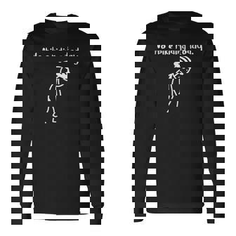 No Bike Riding Today Sad Stickman Bike Riding Lovers Long Sleeve T-Shirt | Mazezy