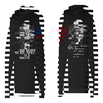 No Kings In America Since 1776 Distressed Usa Flag Vintage Long Sleeve T-Shirt | Seseable UK