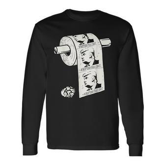 No More Bullshit アンチトランプ大統領選挙トイレットペーパー 長袖Tシャツ - Kawaiitshirt