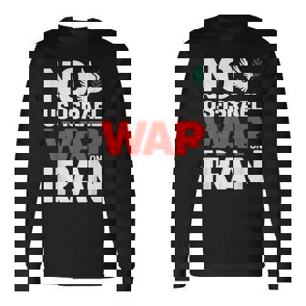 No War In Iran No Us Isreal War On Iran Dove Olive Peace Long Sleeve T-Shirt - Monsterry