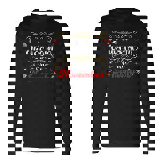 November Birthday Awesome Since Flowers & Butterflies Long Sleeve T-Shirt | Mazezy