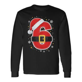 Number 67 Matching Six Seven 6 7 Meme Santa Hat Christmas Long Sleeve T-Shirt - Thegiftio UK