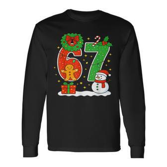 Number 67 Meme Matching Christmas Couple 67 Six Seven 6-7 Long Sleeve T-Shirt | Seseable UK