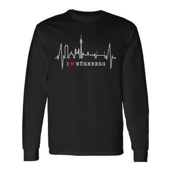 Nürnbergkyline Herzschlag Fan Herz Liebe I Love Nürnberg Langarmshirts - Geschenkecke
