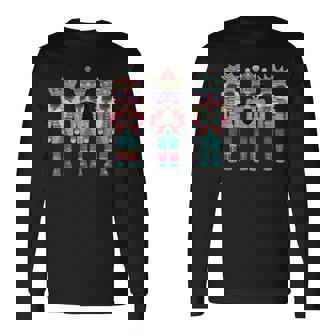 Nutcracker Three Nuts Merry Christmas Xmas Vintage Holiday Long Sleeve T-Shirt - Thegiftio