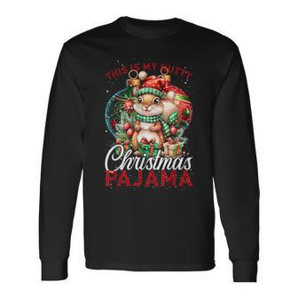 Nutty Christmas Squirrel Pajama – Jolly Cheers Holiday Long Sleeve T-Shirt - Thegiftio
