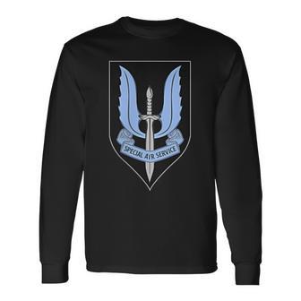 Nzsas ニュージーランド特殊部隊 航空連隊 バックプリント 長袖Tシャツ - Kawaiitshirt