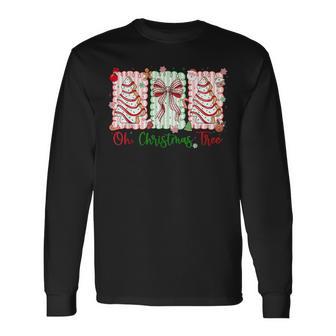 Oh Christmas Tree Coquette Christmas Preppy Cookie Baking Long Sleeve T-Shirt - Thegiftio UK