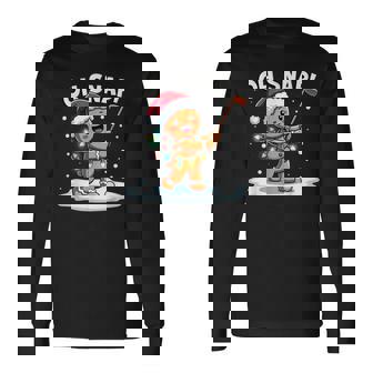 Oh Snap Gingerbreadman Golfer Golf Christmas Golfing Long Sleeve T-Shirt | Mazezy