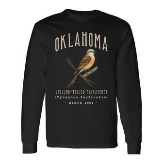 Oklahoma Scissor-Tailed Flycatcher Bird Long Sleeve T-Shirt | Mazezy