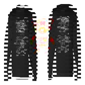 Oso Texto Arte Divertido Colorido Animal Arte Oso Camiseta de manga larga - Regaloses