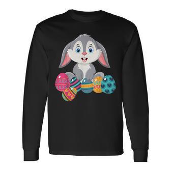 Osterhase Ostern Bunte Eier Häschen Oster Hase Kaninchen Langarmshirts - Seseable