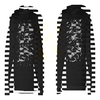 Otter Astronaut Cosmic Animals Astronomy Art Space Science Long Sleeve T-Shirt | Mazezy