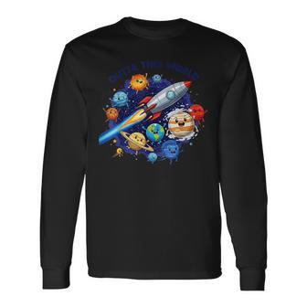 Outta This World かわいい惑星宇宙好き、宇宙飛行士銀河 長袖Tシャツ - Kawaiitshirt